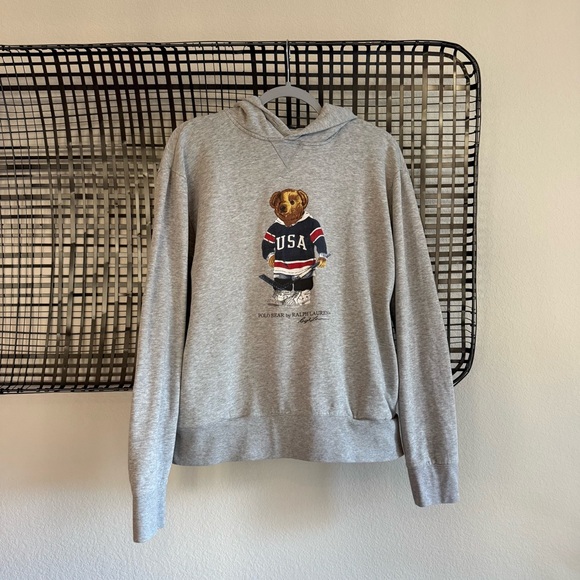 Polo Ralph Lauren hockey USA bear hoodie - Picture 1 of 8